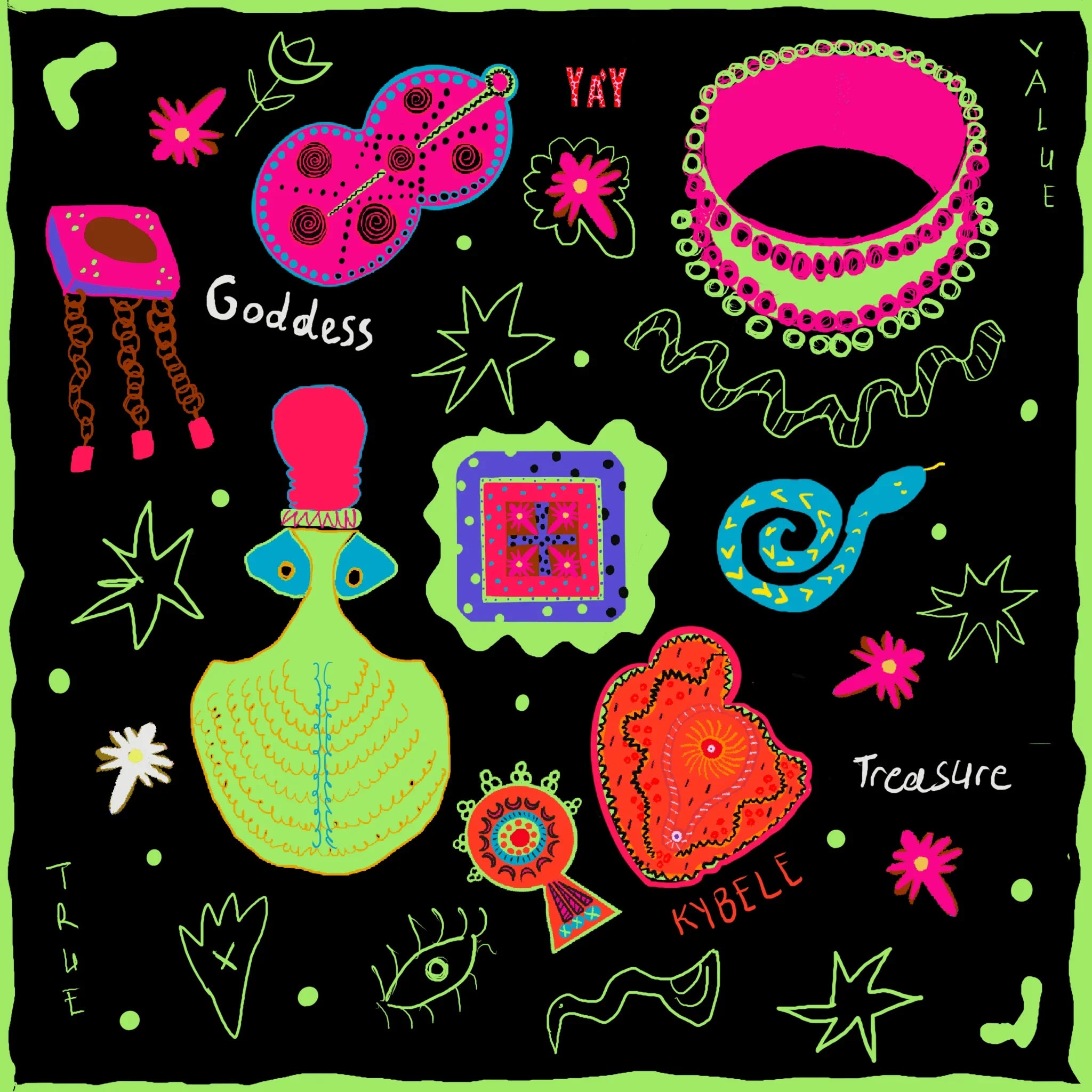 Goddess Treasure Silk Cotton Bandana - Yáy Atelier